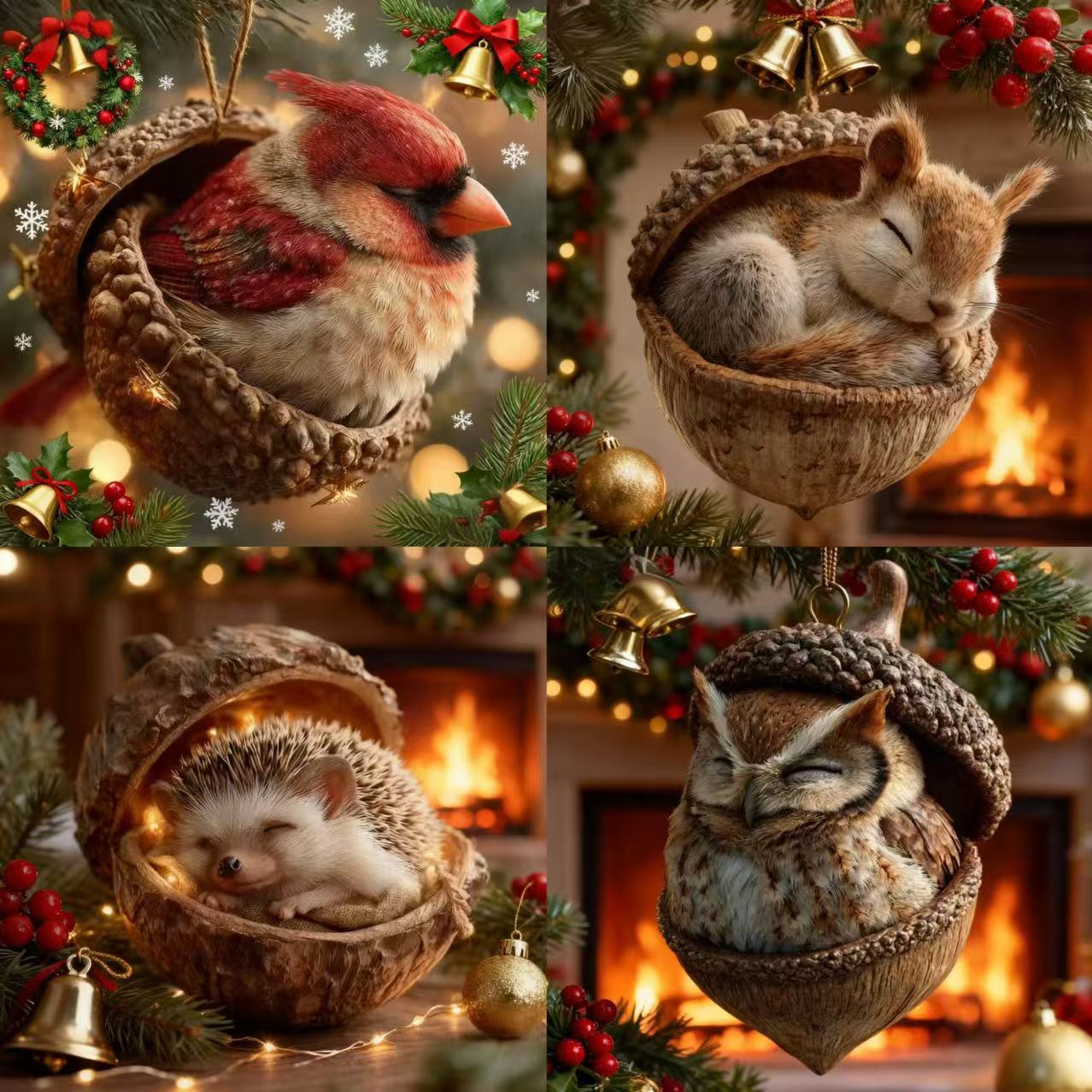 🎁❤️Leśne zwierzątka – ozdoby z żołędzi na przytulne leśne Święta
