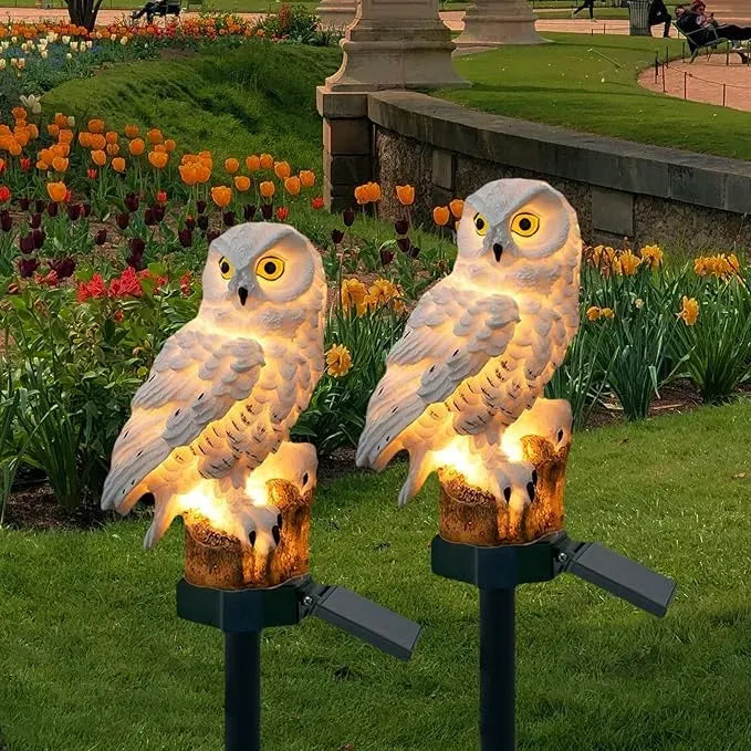Oświetlenie solarne do ogrodu na trawnik 🌿 | Zewnętrzne oświetlenie solarne na ścieżki, odporne IP65, w kształcie sowy 🦉✨