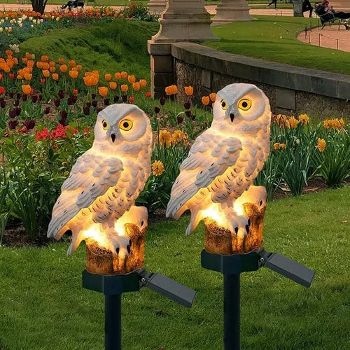 Oświetlenie solarne do ogrodu na trawnik 🌿 | Zewnętrzne oświetlenie solarne na ścieżki, odporne IP65, w kształcie sowy 🦉✨