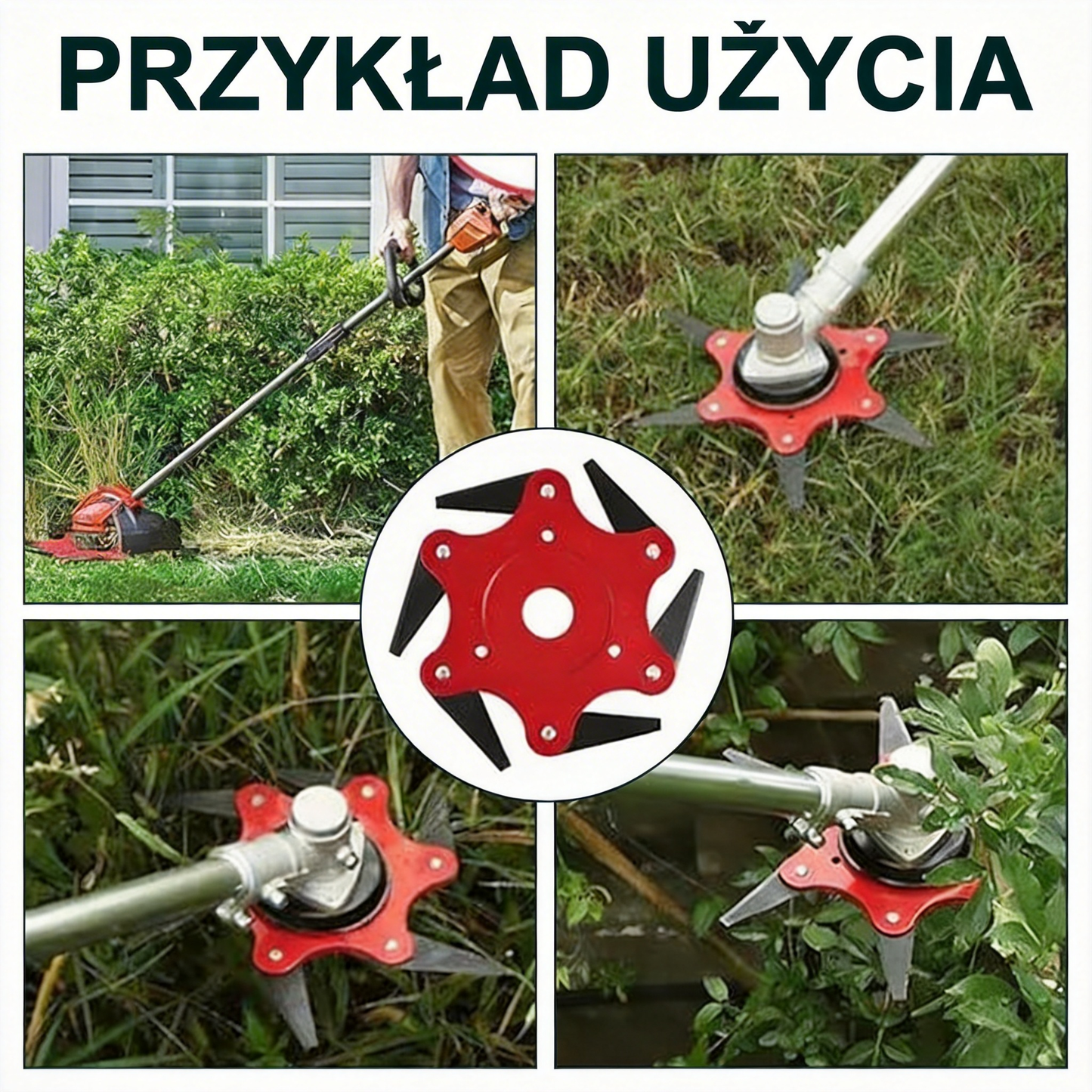 Wzmocnione i trwałe uniwersalne 6-ostrzowe ostrze do kosiarki 🌿 mocne koszenie trawy i zarośli, ostre i wydajne 💪🔥