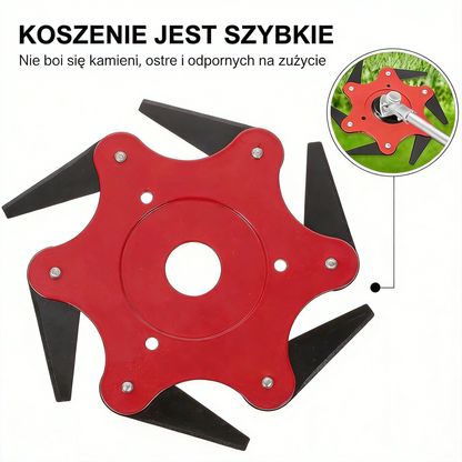 Wzmocnione i trwałe uniwersalne 6-ostrzowe ostrze do kosiarki 🌿 mocne koszenie trawy i zarośli, ostre i wydajne 💪🔥