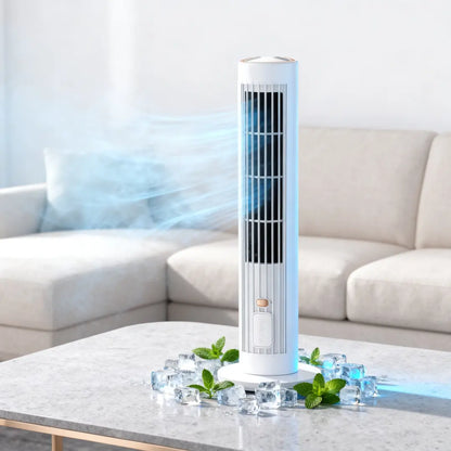 ❄️ 2 w 1 ładowany przez USB biurkowy i stojący wentylator wieżowy – cichy mini wentylator do biura, nauki, kempingu i użytku na zewnątrz | przenośny, silny strumień powietrza, letni hit 🔥